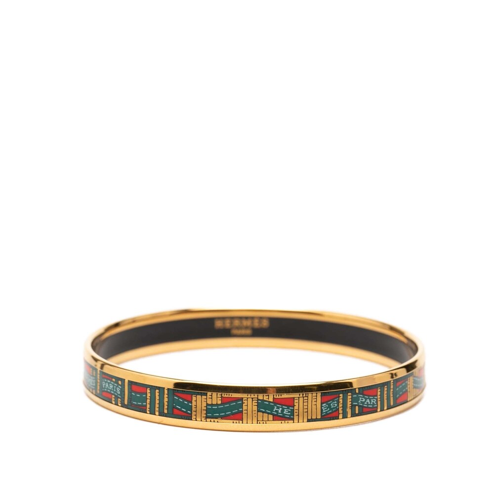 Pre-Loved Hermes Narrow Cloisonne Enamel Bangle 62